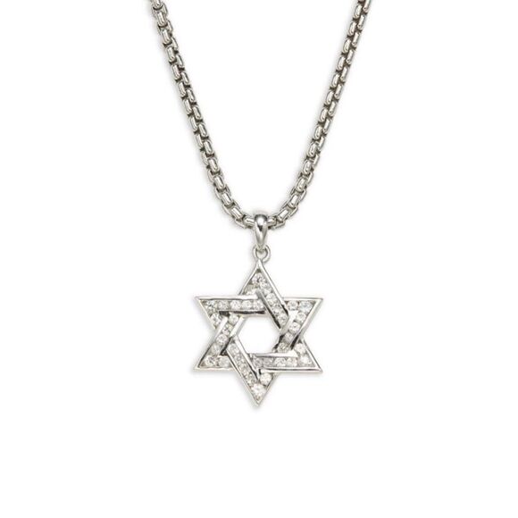 Effy Sterling Silver Diamond Star Of David Pendant Necklace - Picture 1 of 13